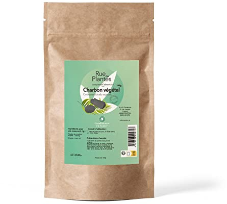 Charbon Végétal Actif Poudre 100 g – Détox Naturelle, Aide à Réduire les Ballonnements & Favorise une Digestion Légère et un Confort Intestinal Optimal | Conditionnée en France, RUE DES PLANTES