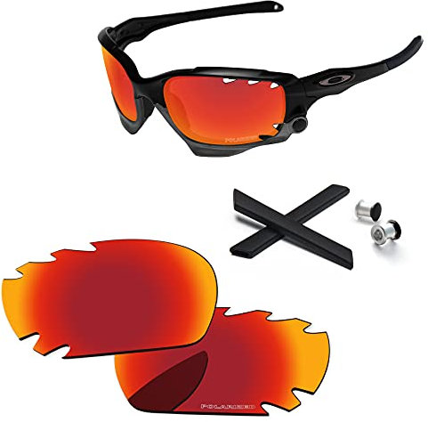PapaViva Lentilles de rechange et kits de caoutchouc pour Oakley Jawbone/Racing Jacket Vented, rouge feu, Jawbone/Racing Jacket Vented