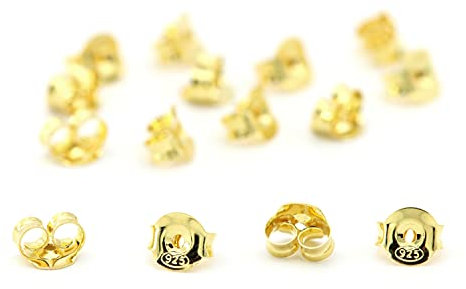 NaturSchatulle Ohrstecker Butterly Verschluss 925 Silber 18K Gold I 2 Paar Ohrstopper Basteln Selber Machen Pousetten Ohrmutter