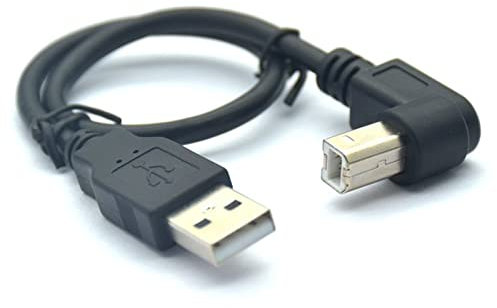 Herfair USB auf Drucker Adapterkabel, USB 2.0 A Stecker auf B, 90 Grad, 480 Mbps, High Speed, kabelgebundener/kabelloser Adapter, Verlängerungskabel (nach oben), 1,5 m