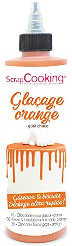 SCRAP COOKING - Glaçage Orange Prêt à l’Emploi Chocolaté & Séchage Rapide pour Pâtisseries, Éclairs, Gâteaux, Biscuits, Desserts, Dripcake Cake Design - 4705, 130 g (Lot de 1)
