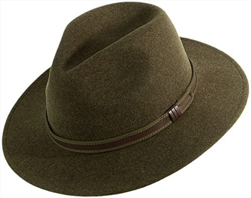 Lodenhut Rollhut aus 100% Wolle Wollhut Faustmann Outdoorhut Oliv/grün super komfortabel & langlebig Herren Faustmann atmungsaktiver Angelhut Jagdhut (Oliv (Grün), 58)