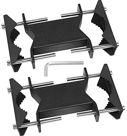 VANROUG Double Antenna Mast Clamp Heavy Duty Mast to Mast Mounting Kit Deck Umbrella Clamp Patio Umbrella Holder Outdoor Universal Pole Mount Bracket Suitable for Antennas, Umbrellas, Flags, etc