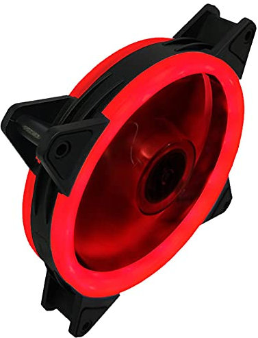 12 cm Dual RGB Lighting Case Fan, Computer Case Fan, PC Fan, Dual Light Loop Quiet Fan, Multiple Light Modes with Controller for PC Case, CPU Cooler, RGB Lighting Fan