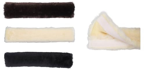 NETPROSHOP Polster für Zaumzeug und Halfter aus Kunstfell, Halfterpolster 26 cm, Trensenbezug, Farbe:Schwarz