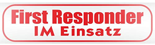 INDIGOS UG - Magnetschild Auto First Responder im Einsatz 60 x 16 cm rot reflektierend - Magnetfolie LKW Truck Transporter Baustellenfahrzeug Firmenwagen - flexibel abnehmbar und