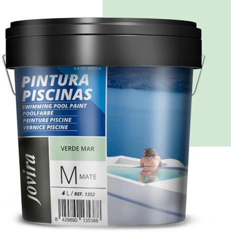JOVIRA PINTURAS Pintura Piscinas al Agua. Protección y decoración de piscinas. (4 Litros, Verde Mar)