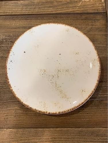 Set 6 uds. Rustik plato postre Ø21 cm decorado rustico blanco