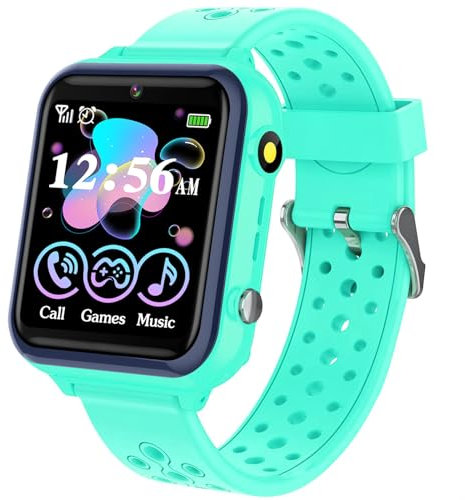 Smooce Smartwatch Kindertelefon, wasserdichte Musik Smartwatch für Kinder, Kinder Smartwatch mit 11 Spiele SOS Anrufkamera Stoppuhr Wecker Rekorder Rechner für Jungen Mädchen