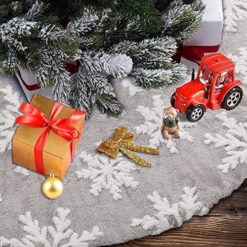 HUHUDAY Gonna per Albero di Natale, Gonna Albero di Natale Peluche, Elegante, Morbido, Tappeto Albero di Natale Gonna Base Tappetino Copertura per Decorazione Capodanno Casa Festa Forniture