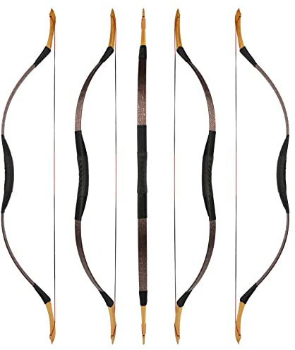 wolfman Traditionelles Bogen Recurvebogen Langbogen Sportbogen Bogenschießen Jagdbogen handgefertigter Holzbogen asiatischer mongolischer Bogen für Erwachsene Teenager Linke rechte Hand(W, 45Lbs)