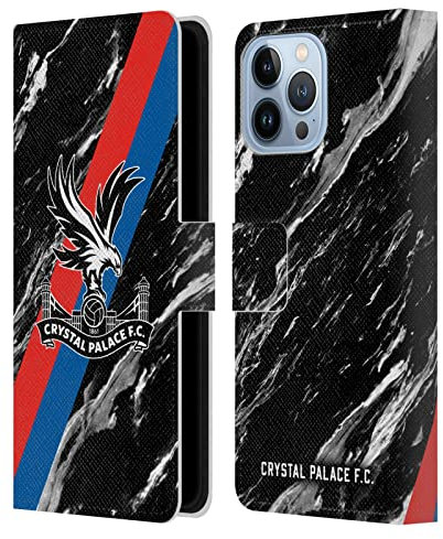 Head Case Designs Officially Licensed Crystal Palace FC Black Marble Crest Leather Wallet Case Compatible With Apple iPhone 13 Pro Max