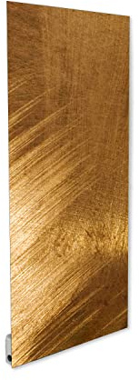 ILO|Radiador Eléctrico De Pared | Radiante| Diseño| +38 Decoraciones| Extra Plat| 750w| Para habitación de 15m2 |OrientaciónVerde+Horizonte.|Eco, Silencioso| Fabricación Francia| Oro cepillado