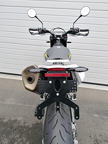 kurzer Kennzeichenhalter für Husqvarna 701 Supermoto 2016-2023 REVO Short Slim kurzer Kennzeichenträger GroFaTec Nummernschild Träger Halter kurzes Heck Heckumbau Porta Targa huski sm
