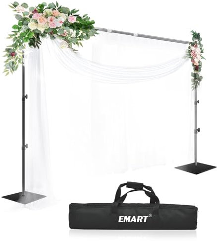 EMART Heavy Duty Backdrop Stand 8.5x10ft(HxW) Adjustable Background Support System Kit with Steel Base for Photography, Photo Back Drop Frame for Parties Birthday Video Studio - Black