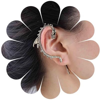 Dervivea Gothic Drachen Ohrringe Fliegender Drache Ohrmanschette Ohrringe Retro Drachen Ohr Kletterer Krabbler Ohrringe Gold Metall Drachen Ohrringe Halloween Ohrringe Schmuck Für Frauen Und Mädchen