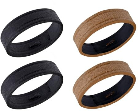 ANNEFIT Leder Uhrenarmband Schlaufe, 4 Stück Ersatz Uhrenband Schlaufe Halter, Kompatibel mit 20mm Uhrenarmbänder (Schwarz+Hellbraun)