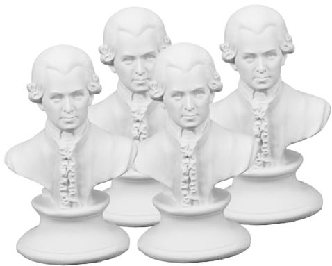 Amosfun 4 Stück Mozart-Ornamente Griechische Büstenstatue Beethoven-büste Berühmte Komponistenstatuen Römische Büstenskulpturen Römische Büstenstatue Harz Klassisch Michelangelo Weiß Büro