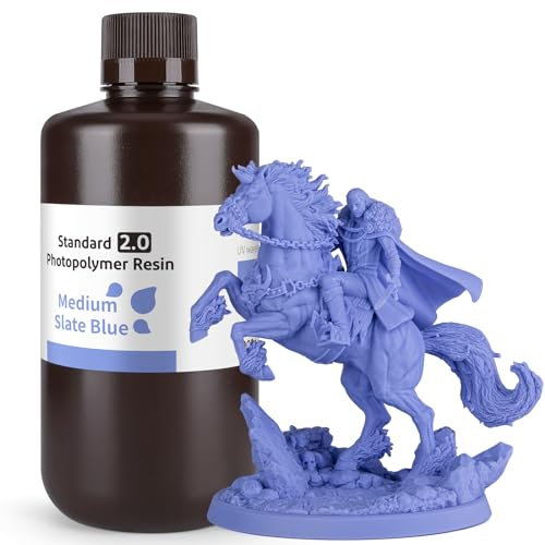 ELEGOO 3D Drucker LCD UV Resin, 405nm Rapid Photopolymer Resin für LCD/DLP 3D Drucker Photopolymer Harz, 1000g 2.0 Mittleres Schieferblau