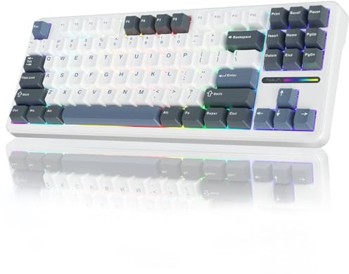 AULA F87 Wireless Mechanical TKL Gaming Keyboard, 2.4Ghz/Type-C/BT5.0, Pre-lubed Greywood Switch, Hot Swappable, RGB Backlit for WINS/PC/Mac