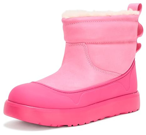 UGG Stivali da pioggia unisex K Classic Mini Mod, Bustina rosa/bacca, 5 Big Kid