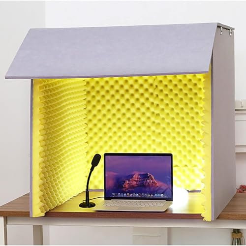 CAFIEDR Mikrofon-Isolationskabinenwürfel, tragbare Schallaufnahme-Abschirmbox, schalldichte Desktop-Abdeckung, Gesangskabine, selbstgebaute Gesangsbox, Stimmabsorptionsschild