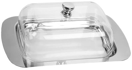 Contenedor de almacenamiento de mantequilla para refrigerador, caja de mantequilla de acero antideslizante con tapa, caja hermética para mantequilla, conveniente caja de almacenamiento de mantequilla