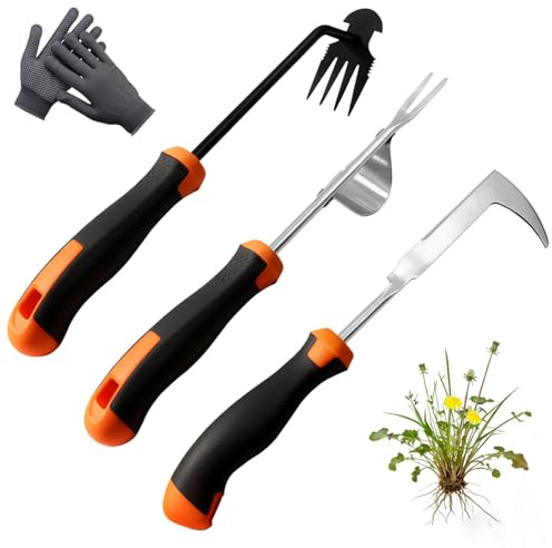 bretreead Weed Puller Tool, 2026 New Portable Hand Weeder Tool, Weeding Tool with Stainless Steel, Garden Tools for Plant & Weeding, Crack Weeder Crevice Tool, Weed Remover Tool for Farm & Backyard