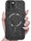Svanove Glitter Case for iPhone 14 Pro Phone Case Magnetic Compatible with Magsafe, Sparkle Bling Shiny Cute Girly Design, Aesthetic Slim Soft TPU Mag Cover for Women Girl, Black