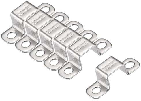 MACHSWON 20 x 22mm U Shaped Strut Connector Bracket 304 Stainless Steel Square Pipe Clamp for Door Closed Bar Holder 12pcs