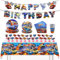 FAELNK Vajilla de Fiesta Vajilla Cars Cumpleaños Infantil Cubiertos Desechables Platos Mantel Servilletas Taza Decoración Cumpleaños Cars para Niños para Fiesta 10 Invitados