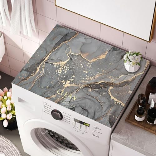 Ahhzyys Washing Machine Cover, Washing Machine Cover, Non-Slip, Washing Machine Mat, Washing Machine Mat for Fridge Cover, Top Dust Protection, Washing Machine