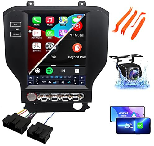 Liyidaing Ford Mustang Radio Upgrade 2015-2023, Android Stereo Replacement, 10.4-inch Touch Screen, 8-core CPU, 4GB RAM, Carplay and Android Auto