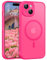 GaoBao Coque pour iPhone 15 6.1 Compatible avec MagSafe, Hybrid Magnétique Case Étui Translucide Mat Arrière Protection Caméra Housse Fine Antichoc Dos Anti Rayures, Rose Rouge