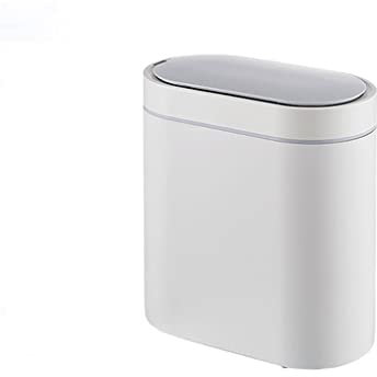 JYARZ Waste Paper Bin Smart Sensor Trash Can Electronic Automatic Household Bathroom Toilet Waterproof Narrow Seam Storage Bucket Smart Home Trash Bin Garbage Can for Home(Grey,7L)