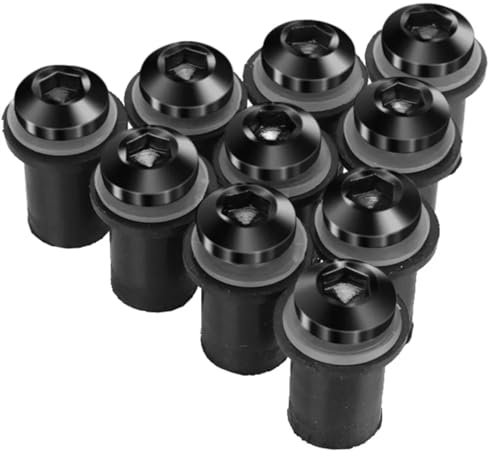 Motorrad Schrauben Set Für Y-amaha XT660R XT660X Super Für B-MW f800gs R1200gs 10PCS Verkleidung Wind Bildschirm Schrauben Bolzen Kit Windschutzscheibe Montage Mutter wellnut(Black)
