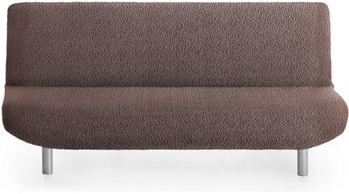 ECOMMERC3 Sofaüberwurf für 3-Sitzer, bi-elastisch, Braun, sehr elastisch, für Klappsofas, Buch und Futon