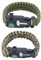 Bracciali di kit campeggio, 2 pezzi kit di sopravvivenza con pietra focaia accendi fuoco, raschietto, bussola, fischietto e paracadute fibbia per escursionismo, campeggio