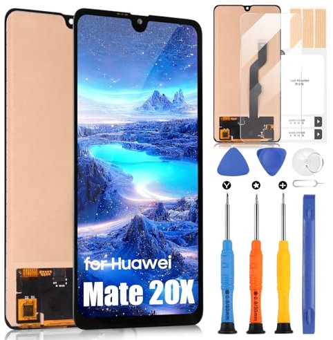 ARSSLY Schermo LCD per Huawei Mate 20 X, Display per Huawei Mate 20X EVR-L29, EVR-AL00, EVR-TL00, Touchscreen Digitazer Full Assembly Sostituzione Schermo con Riparazione Kit (Nero)