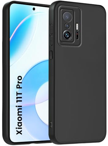 HuwaiH Handyhülle für Xiaomi 11T Pro Hülle, Anti-Schock, Upgraded Kameraschutz, Antikratzer, Anti-Rutsch Schutzhülle, Unterstützt kabelloses Laden, Anti-Fingerabdruck Case für 11T Pro(schwarz)