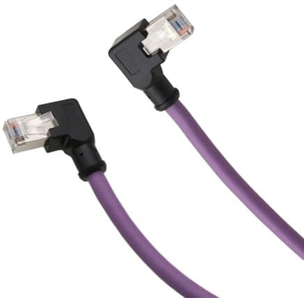 HangTon Ethernet-Netzwerkkabel RJ45 CAT6 für EtherCAT Profinet industrielle Automatisierungskamera Internet Router LAN Drucker Computer Switch Server Spielkonsole Modem, 2 m, Lila, links rechts