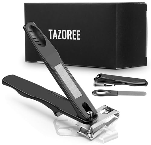 TAZOREE 360° Nail Clipper Set (Includes Nail File) – Rotating Head, Suitable for Fingernails and Thick Nails