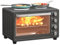 HOMCOM Mini-four 28 L 2600W Mini-four 100-230℃ 60 min minuterie, avec 2 plaques chauffantes, plaque de cuisson et grille Four à pizza avec plateau ramasse-miettes, poignée plateau Noir