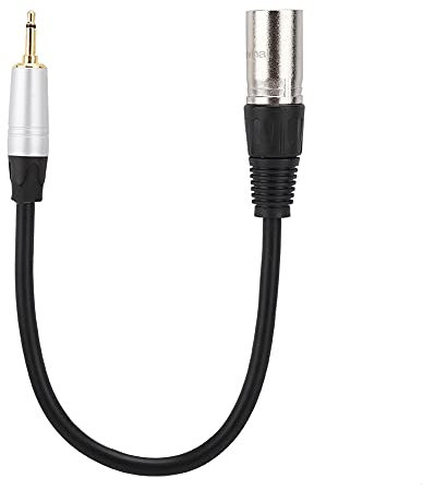 Microphone Cable Adapter, Right Angle Xlr Adapter with Gold Plated 3.5mm Mono Male to 3PIN Xlr Male PVC Exterior Zinc Alloy Shell Cable for Laptop Speaker Mixer (#1)