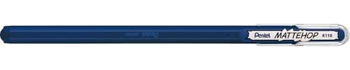 Pentel Mattehop K110V Gelroller mit hochdeckender Tinte in mattem Finish, 1.0 mm, marineblau (12 Stück)