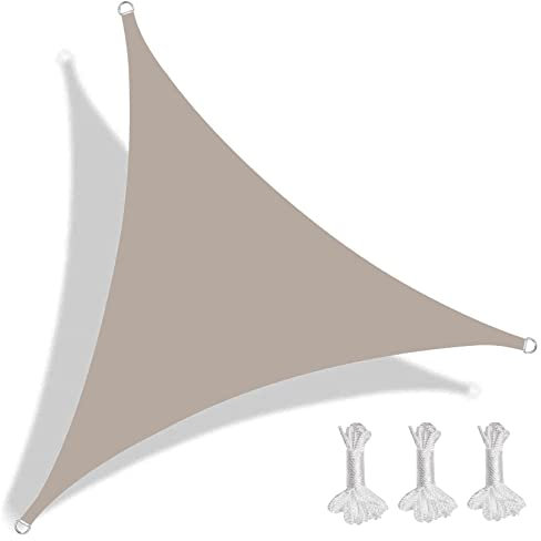 Outdoor Waterproof 5.4x5.4x5.4m Triangle Garden Shade Sail Canopy Cover for Patio Deck Balcony Fence Pergola Weather Resistant Taupe Shade Sail