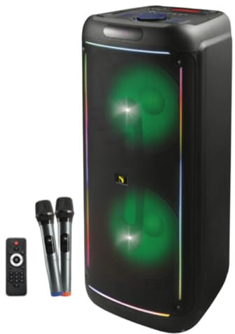 Intimidation BEELINE BL215 2000W Twin 15 PA Speaker Bluetooth Karaoke inc Wireless Microphones