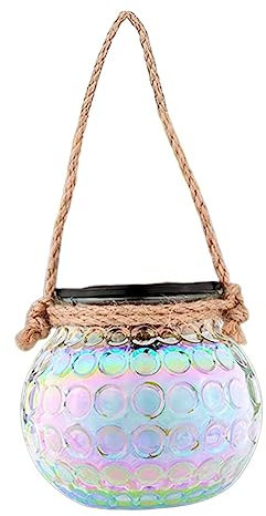 NUOBESTY Solar Hängeleuchte Glaslampe Außenleuchte Schicke Solarleuchte Hängende