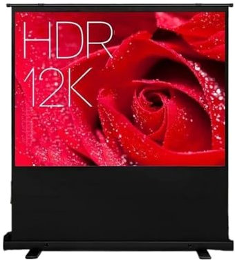 Projection Screens smart home Portable Floor Standing Pull Up Projection Screen Grey Fiber Glass For Normal/UST Projectors 4K 3D(60inch full screen)