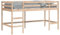 Goldicoo Massivholz Hochbett Kinderbett für Kinder – 2 Höhen wählbar – Halbhochbett Mit Kippschutz & Sicherheitsgeländer – 90x200 cm / 80x200 cm / 90x190 cm / 75x190 cm